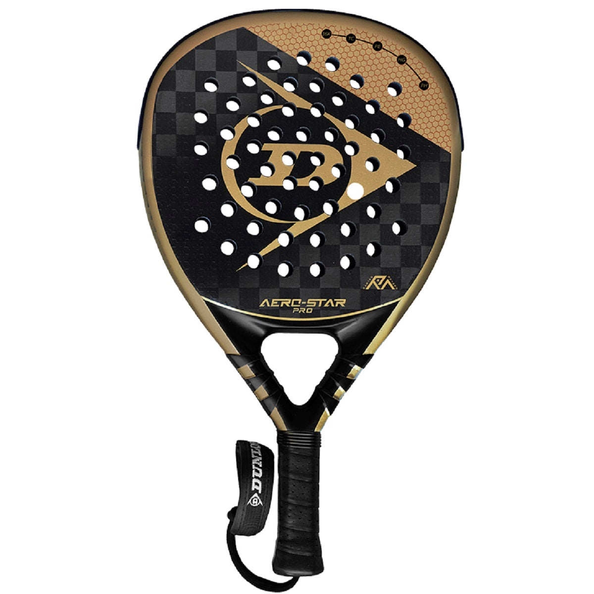 Dunlop Aero-Star パデルラケット ゴールド Dunlop Aero-Star Pro Padel Racket (Black/Gold)