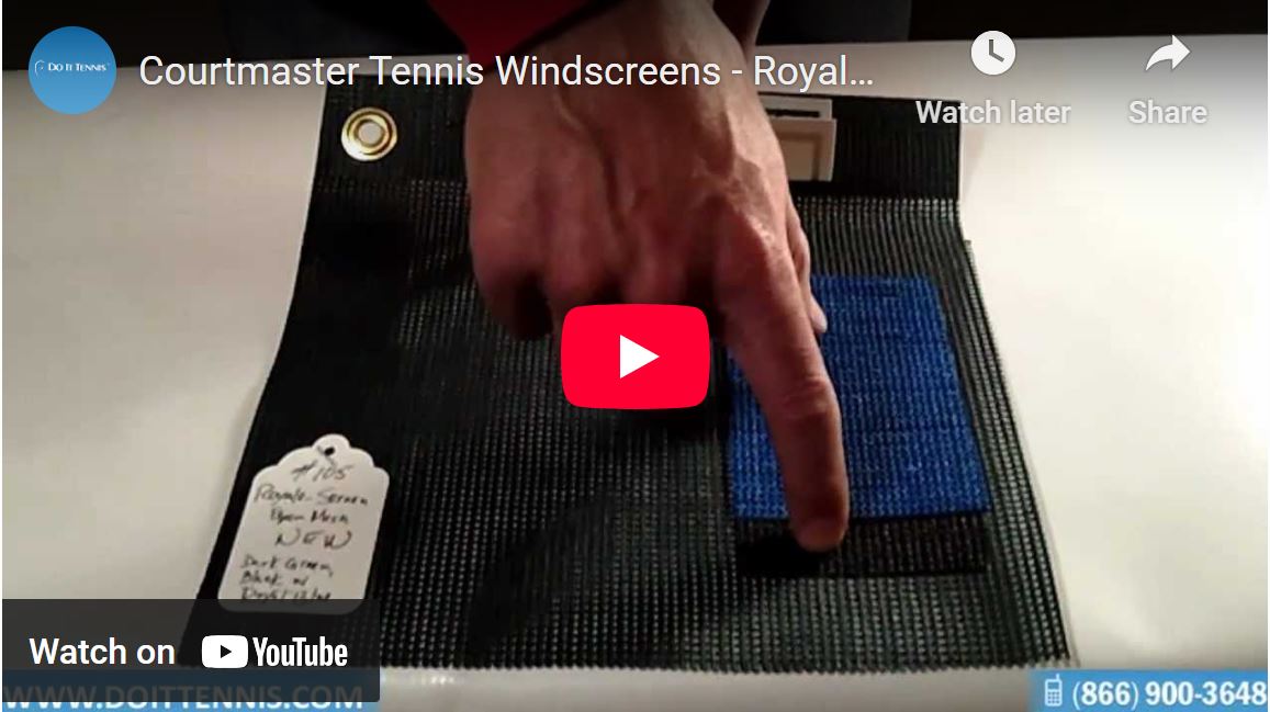 Courtmaster Tennis Windscreens - Royale Open Mesh