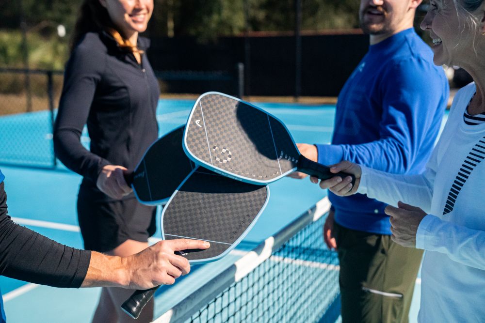 Pickleball Paddles, Balls, Bags and Court Equipment