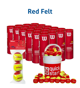 Junior Red Felt Outdoor Training Tennis Balls