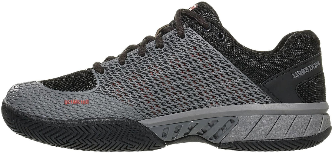 06563-052 K-Swiss Men's Express Light Pickleball Shoes (Steel Gray/Jet Black/Spicy Orange)