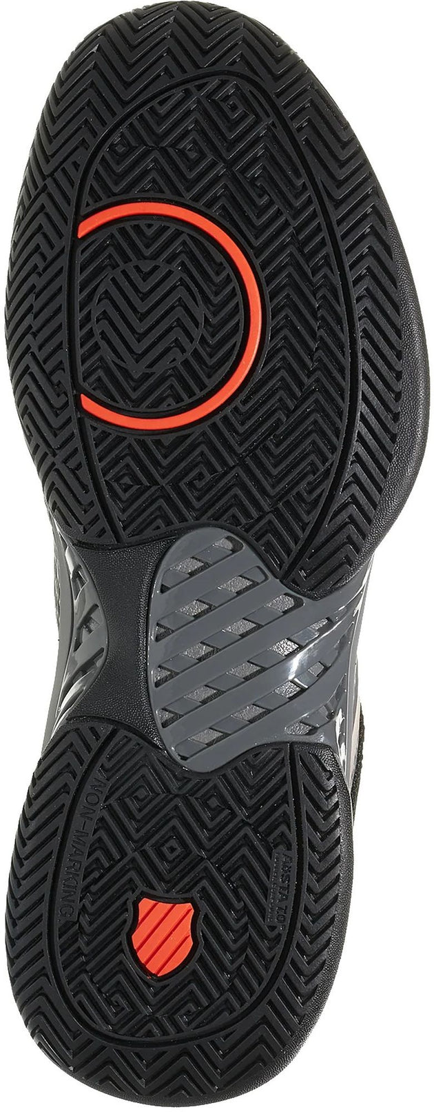 06563-052 K-Swiss Men's Express Light Pickleball Shoes (Steel Gray/Jet Black/Spicy Orange)