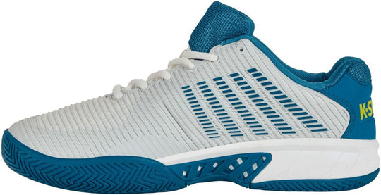 06613-136 K-Swiss Men's Hypercourt Express 2 Tennis Shoes (Brilliant White/Celestial Blue/Evening Primrose)