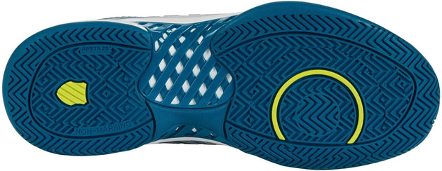 06613-136 K-Swiss Men's Hypercourt Express 2 Tennis Shoes (Brilliant White/Celestial Blue/Evening Primrose)
