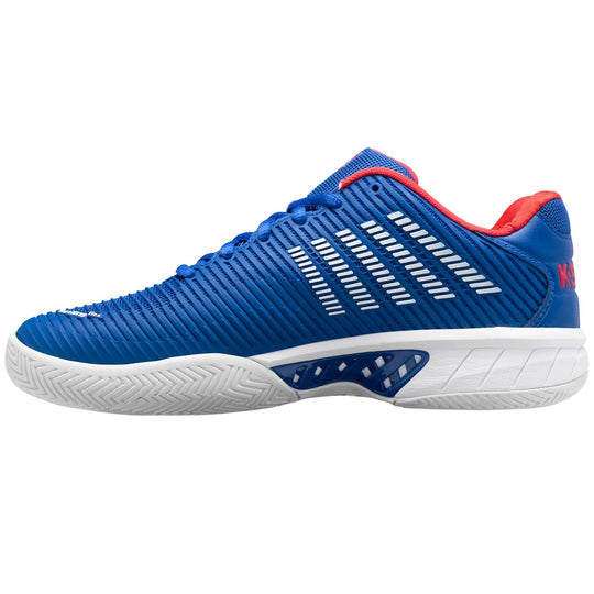 06613-444 K-Swiss Men's Hypercourt Express 2 Tennis Shoes (Classic Blue/White/Berry Red) Left
