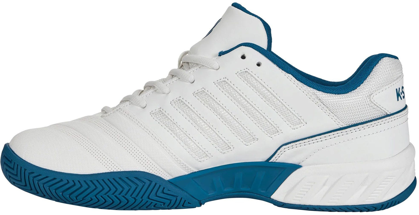 06989-126 K-Swiss Men’s Bigshot Light 4 Tennis Shoes (Brilliant White/Celestial/Scuba Blue)