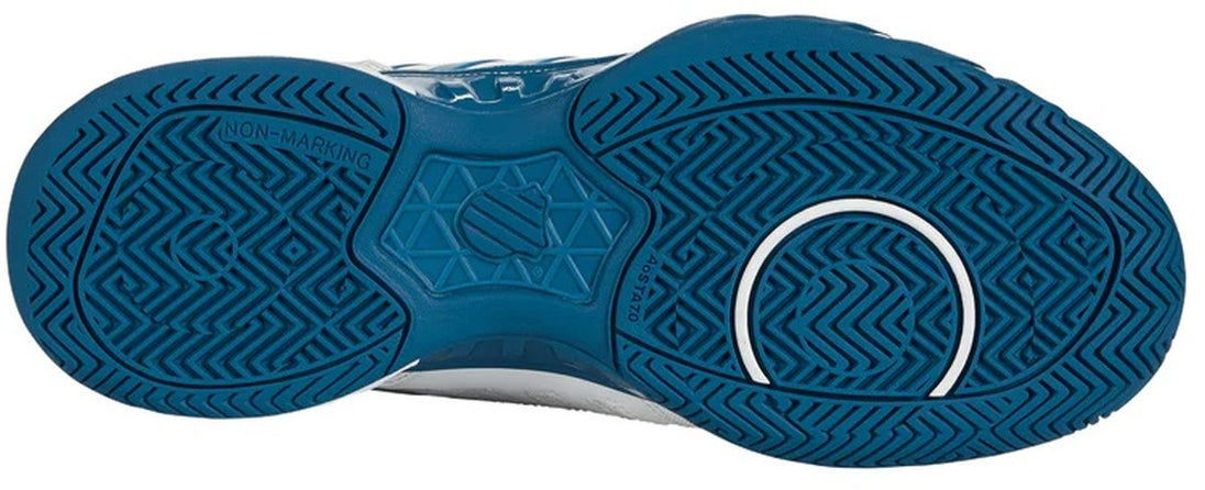 06989-126 K-Swiss Men’s Bigshot Light 4 Tennis Shoes (Brilliant White/Celestial/Scuba Blue)