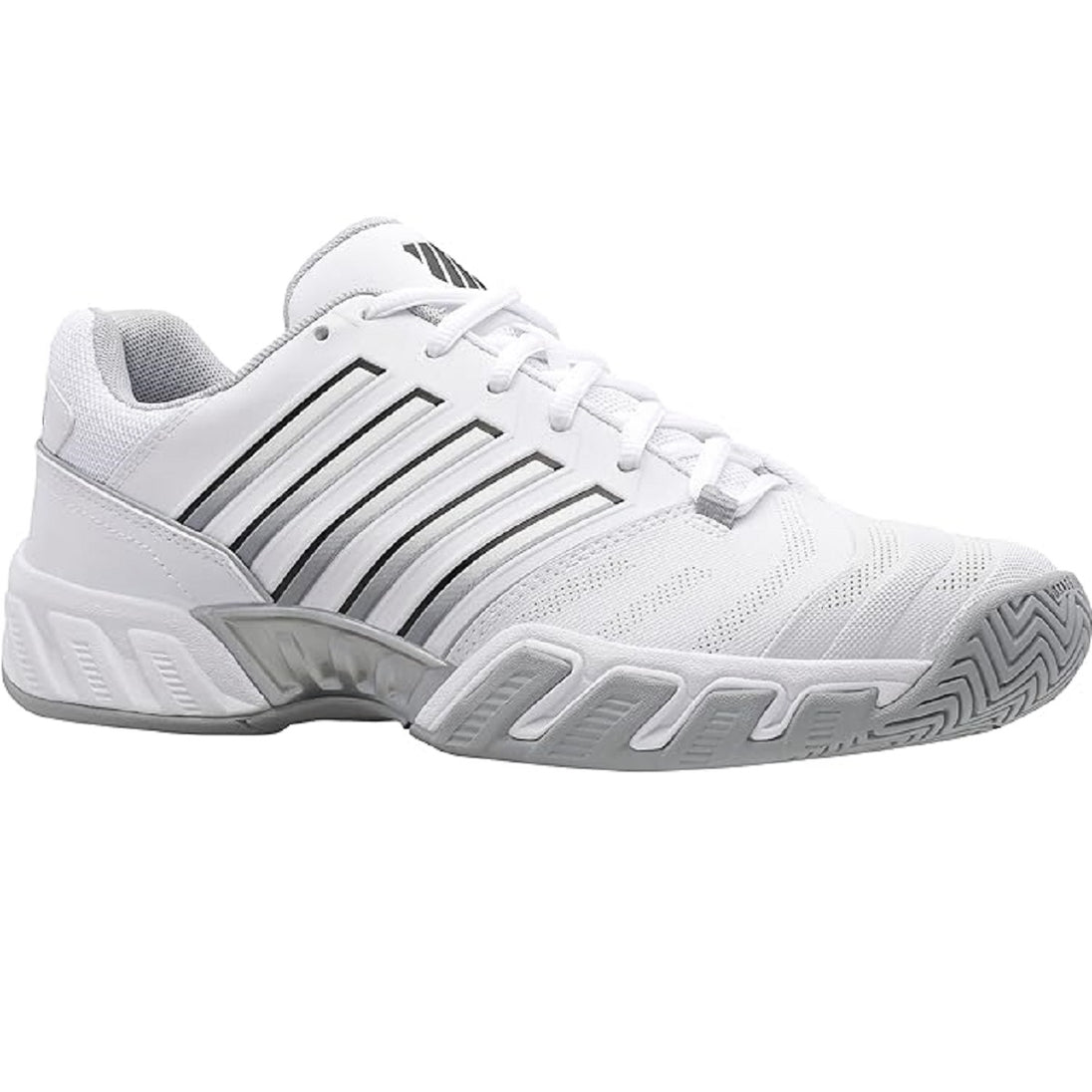 06989-162 K-Swiss Men's Bigshot Light 4 Tennis Shoes (White/High-Rise/Black)
