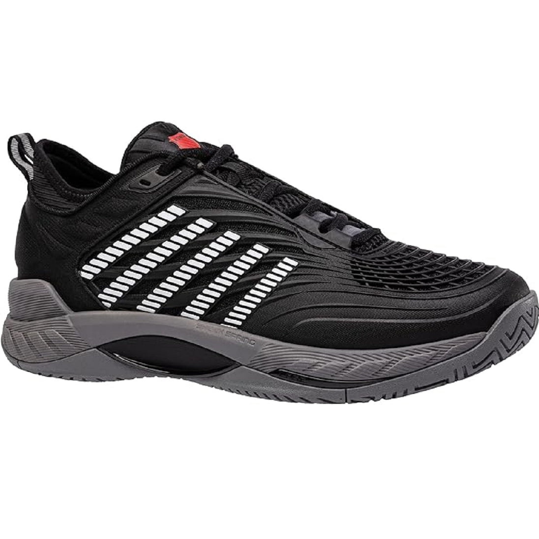 09071-038  K-Swiss Men's Hypercourt Supreme 2 Tennis Shoes (Black/Steel Gray/Firey Red)