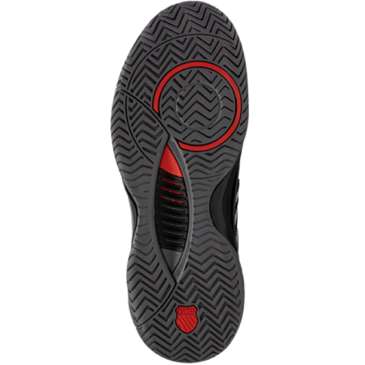 09071-038  K-Swiss Men's Hypercourt Supreme 2 Tennis Shoes (Black/Steel Gray/Firey Red)