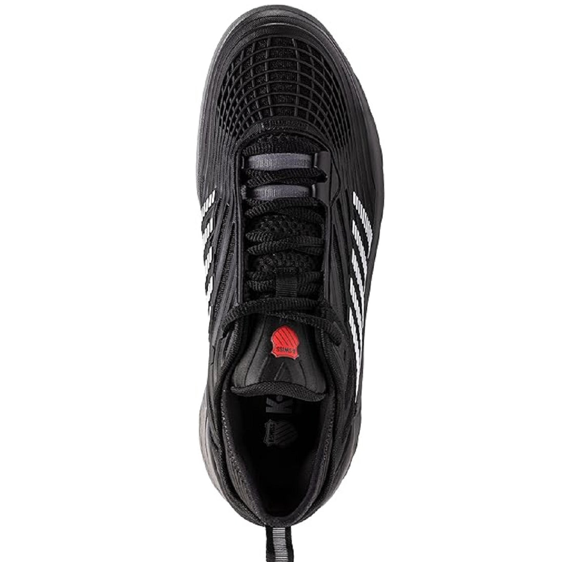 09071-038  K-Swiss Men's Hypercourt Supreme 2 Tennis Shoes (Black/Steel Gray/Firey Red)