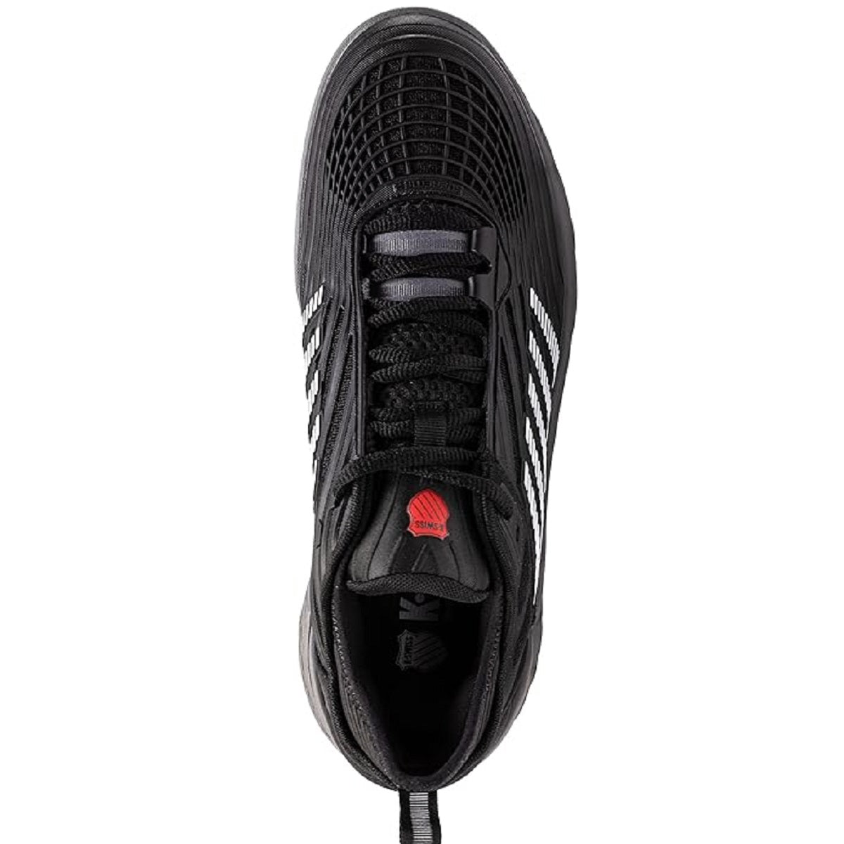 09071-038  K-Swiss Men's Hypercourt Supreme 2 Tennis Shoes (Black/Steel Gray/Firey Red)