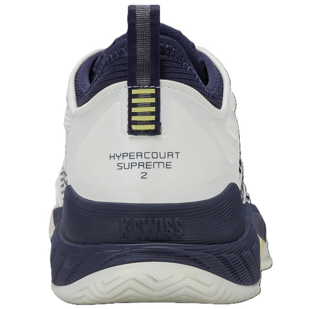 K-Swiss Men's Hypercourt Supreme 2 Tennis Shoes (Blanc de Blanc/Naval Academy/Luminary Green)