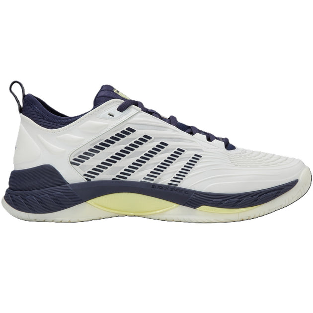 K-Swiss Men's Hypercourt Supreme 2 Tennis Shoes (Blanc de Blanc/Naval Academy/Luminary Green)