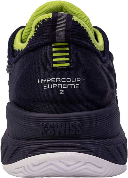 09071-494 K-Swiss Men's Hypercourt Supreme 2 Tennis Shoes (Peacoat/White/Lime Green)