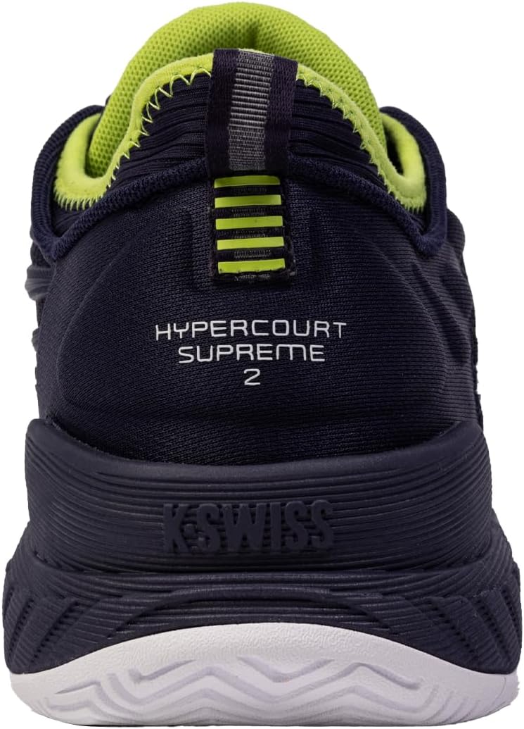 09071-494 K-Swiss Men's Hypercourt Supreme 2 Tennis Shoes (Peacoat/White/Lime Green)