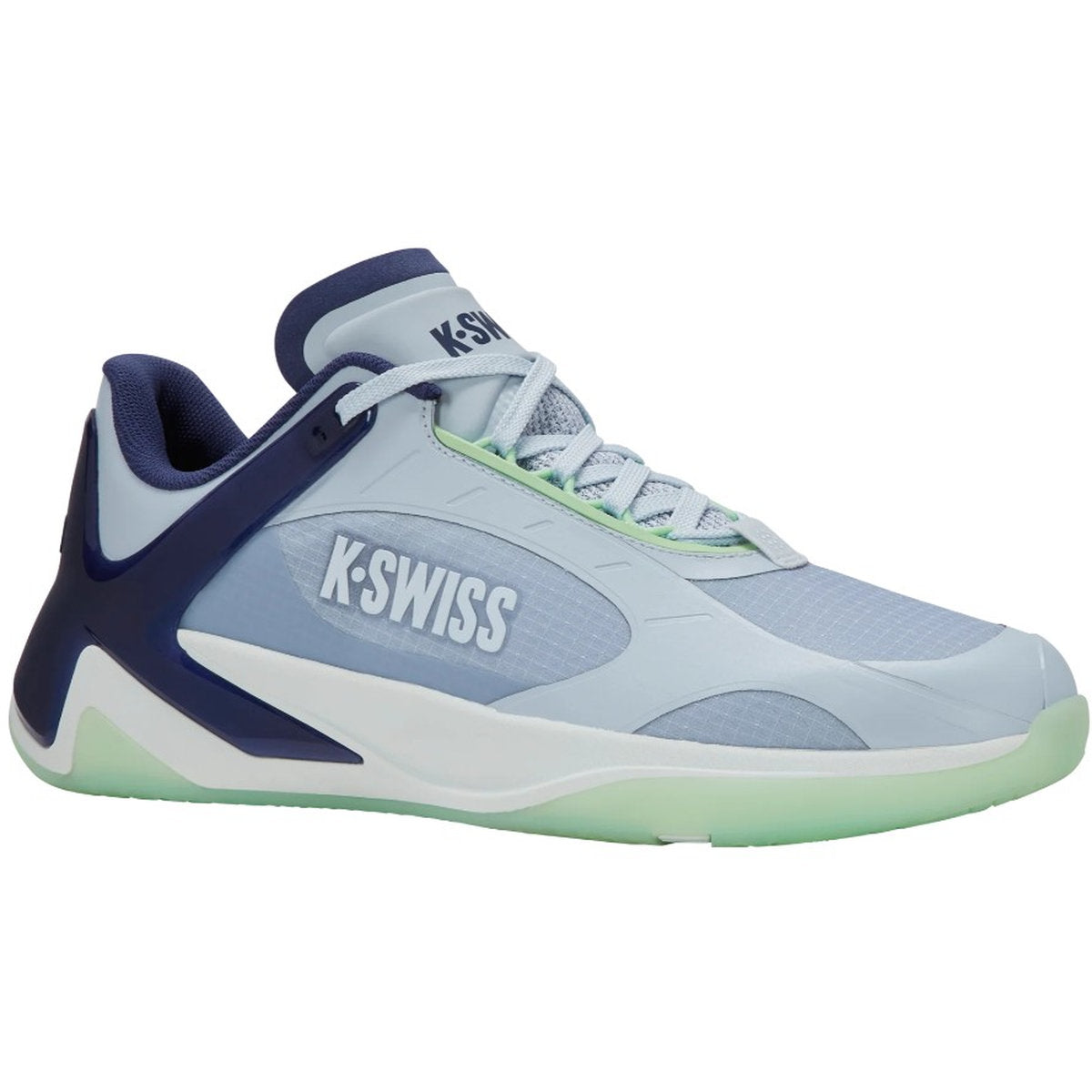 09491-410 K-Swiss Men's K-Frame Pickleball Performance Shoes (Artic Ice/Oceana/Patina Green)