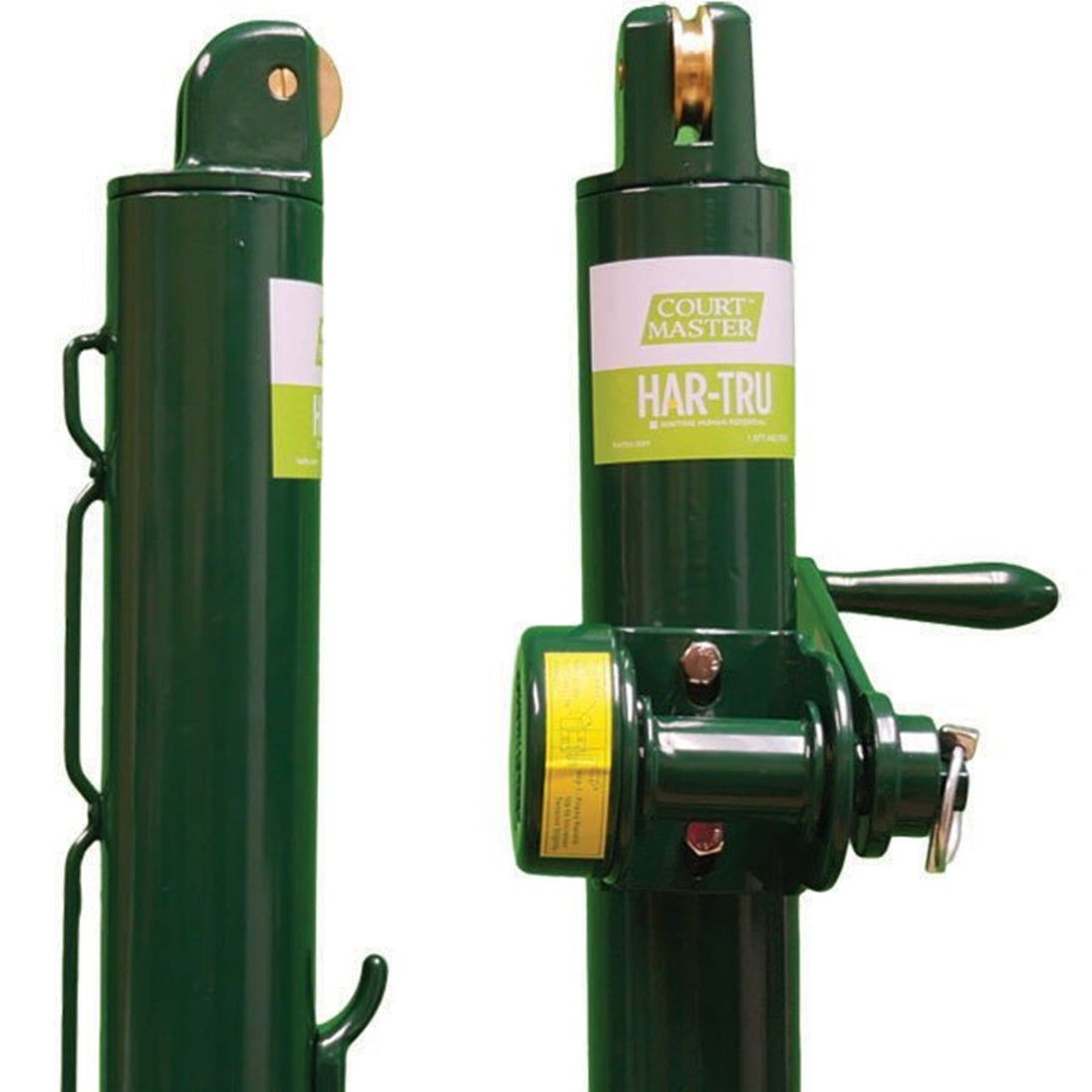 100-247 Courtmaster Round Tennis Post With External Wind (2 7/8 Inch OD) - Closeup