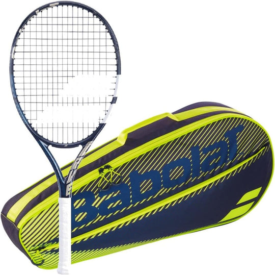102469-3R-BNDL-YLW Babolat Evo Drive 115 Wimbledon + Yellow Club Bag Tennis Starter Bundle
