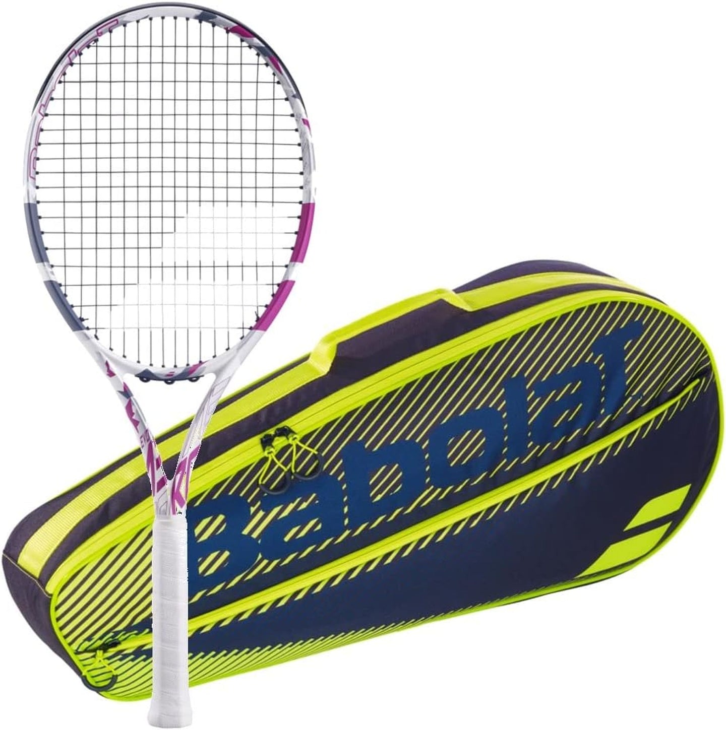 102519-3R-BNDL-YLW Babolat Evo Aero Lite + Yellow Club Bag Tennis Starter Bundle (Pink)