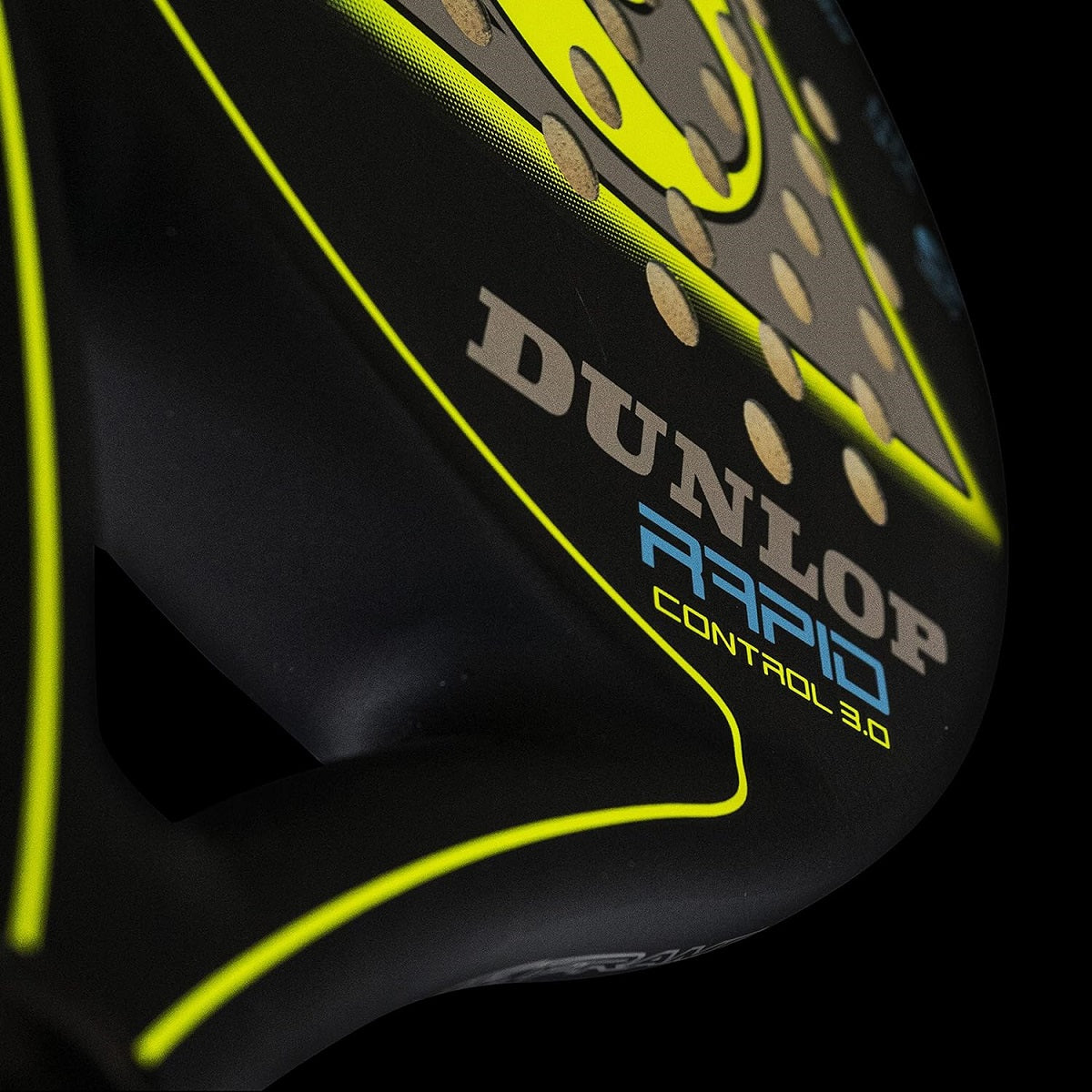 10325875 Dunlop Rapid Control 3.0 Padel Racket (Black/Blue)/Yellow) - Open Frame