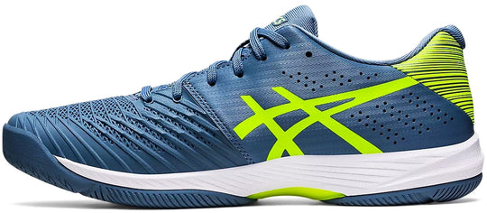 Asics Men's Solution Swift FF Tennis Shoes (Steel Blue/Hazard Green)