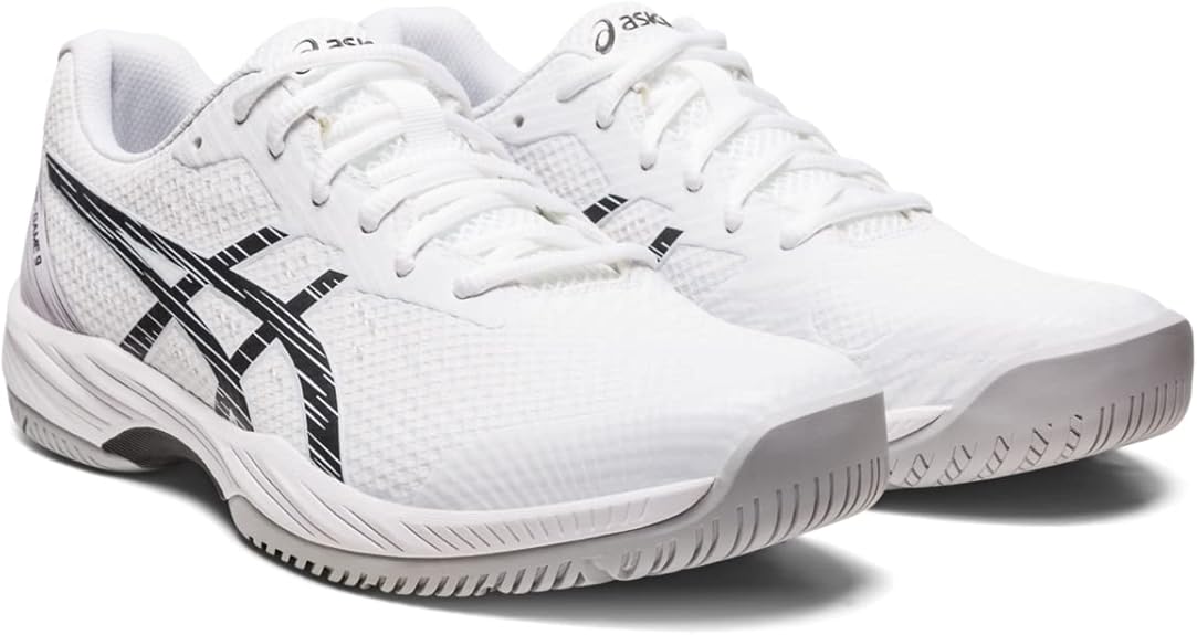1041A337-100 Asics Men's Gel-Game 9 Tennis Shoes (White/Black)