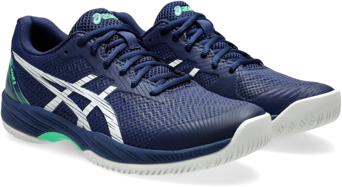 1041A337-401 Asics Men's Gel-Game 9 Tennis Shoes (Blue Expanse/White)