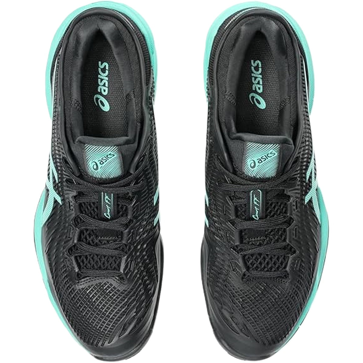 1041A370-002 Asics Men's Court FF 3 Tennis Shoes (Black/Aurora Green)