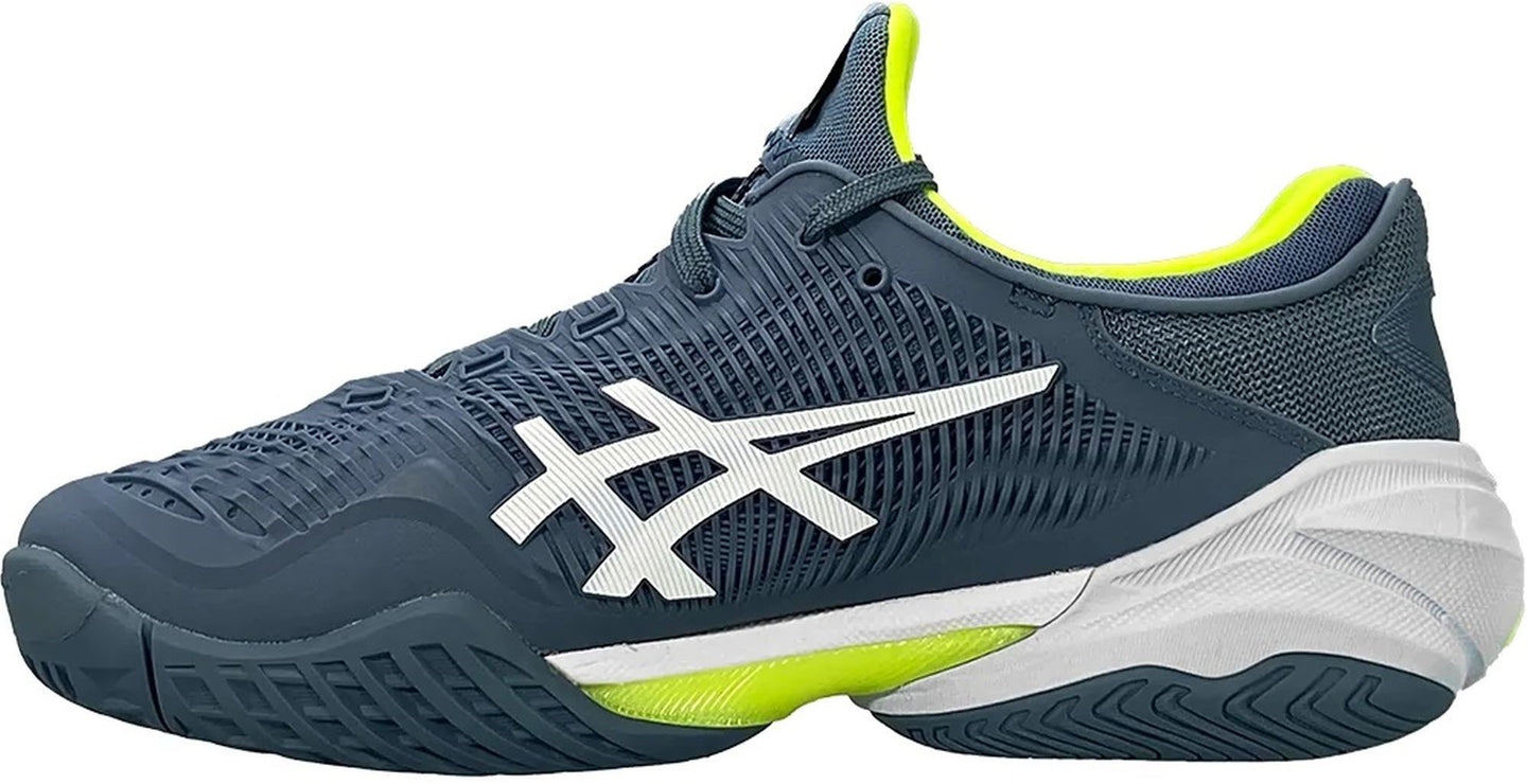 1041A370-400 Asics Men's Court FF 3 Tennis Shoes (Steel Blue/White)