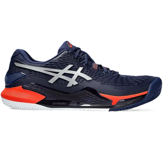 1041A375-402 Asics Men's Gel-Resolution 9 Clay Tennis Shoes (Blue Expanse/Pure Silver)