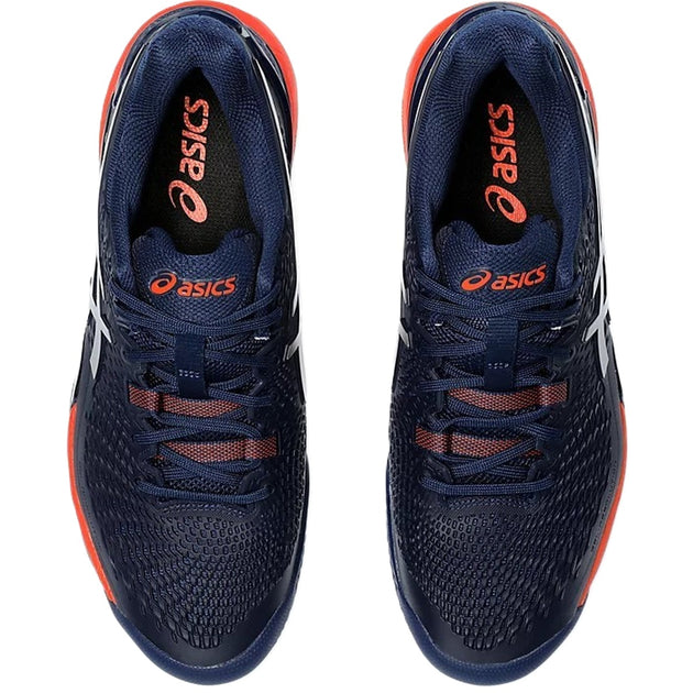 1041A375-402 Asics Men's Gel-Resolution 9 Clay Tennis Shoes (Blue Expanse/Pure Silver)
