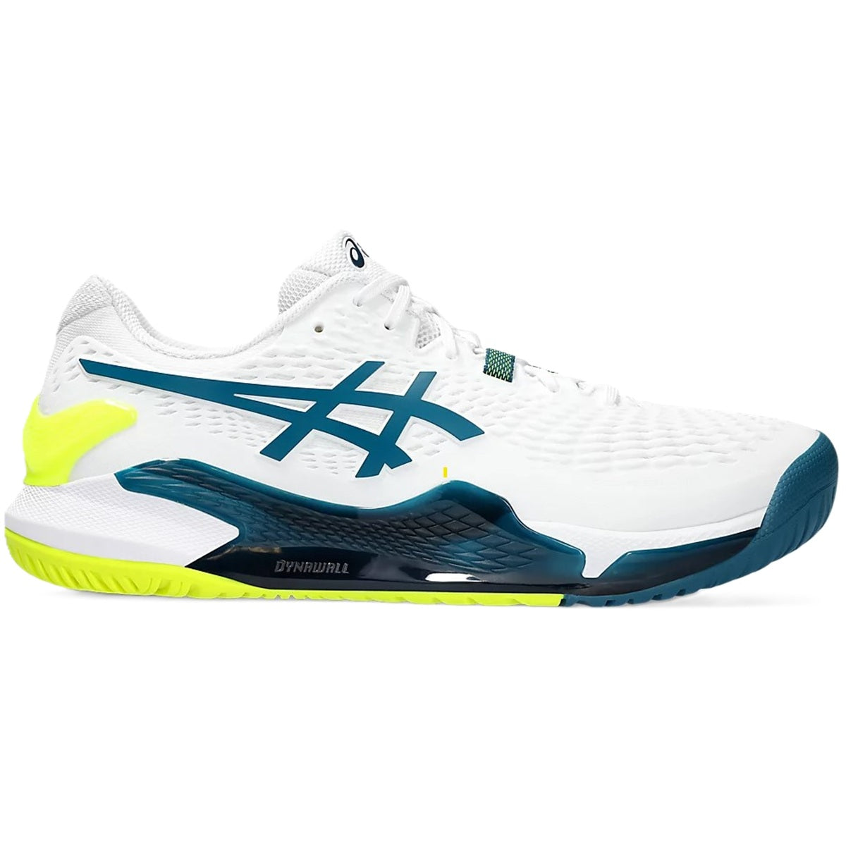 Asics Men's Gel-Resolution 9 Wide Tennis Shoes (White/Restful Teal)