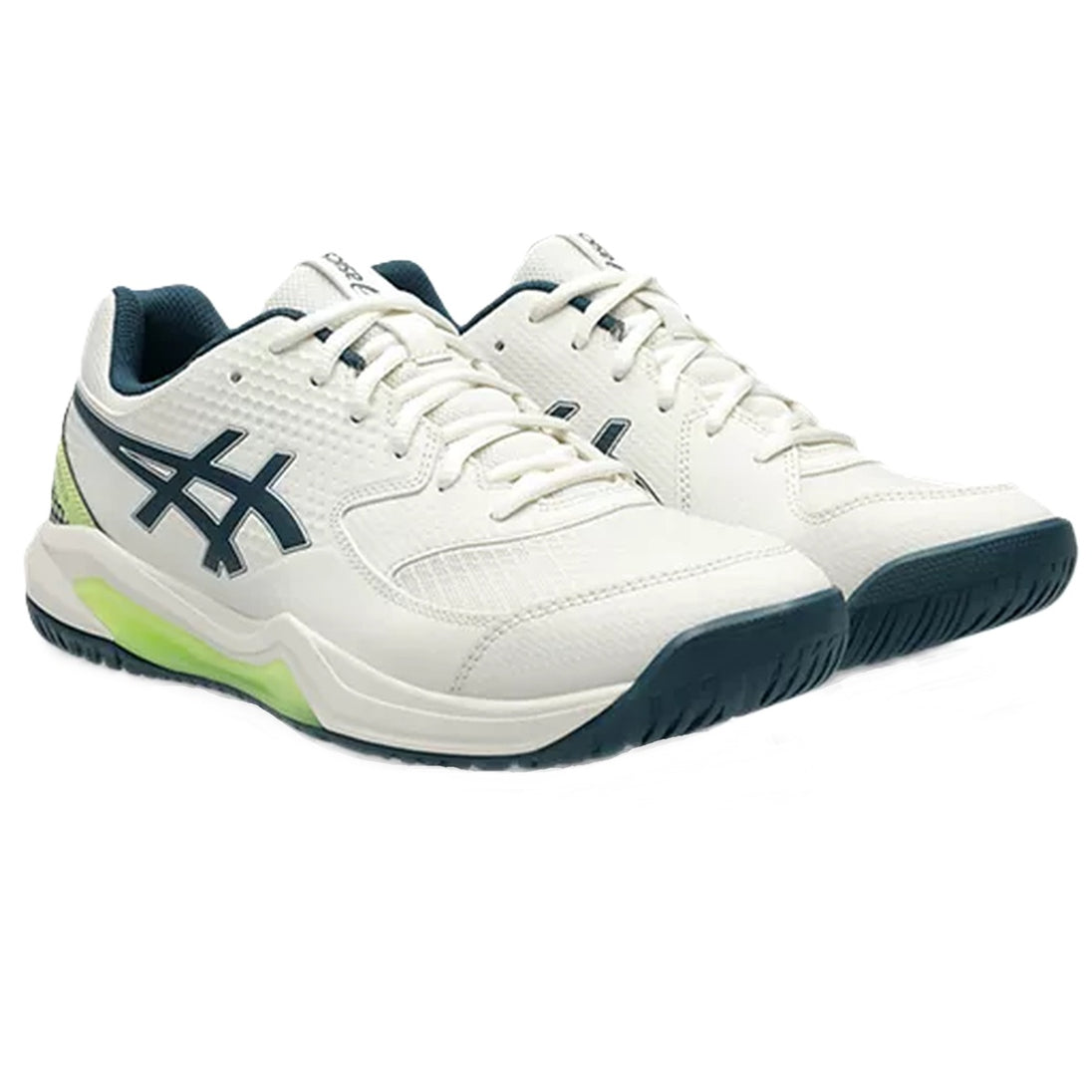 1041A409-104 Asics Men's Gel-Dedicate 8 Pickleball Shoes (Cream/Tranquil Teal)
