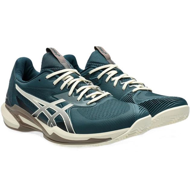 1041A437-300 Asics Men's Solution Speed FF 3 Clay Tennis Shoes (Saxon Green/Birch)