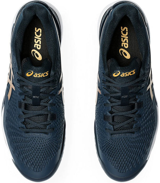 1041A468-960 Asics Men's Gel-Resolution 9 Tennis Shoes (French Blue/Pure Gold)