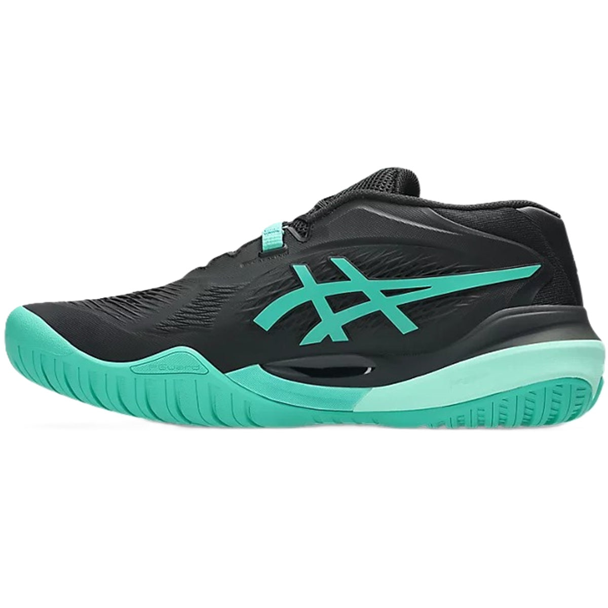 ASICS テニスシューズ ダークグリーン Asics Men's Gel-Resolution X - Tennis shoes (Black/Aurora Green)