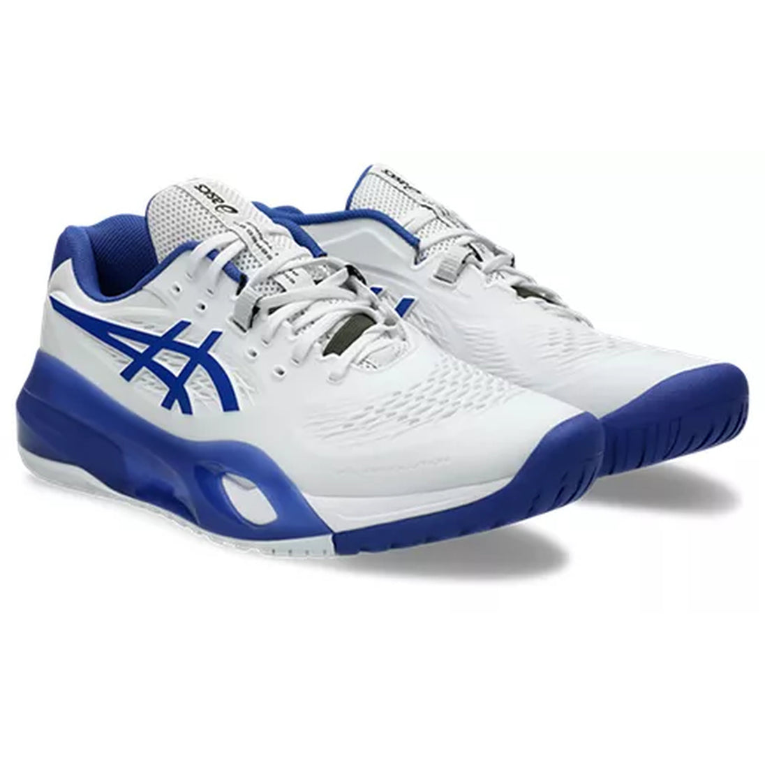 1041A487-101 Asics Men's Gel-Resolution X Wide Tennis Shoes (White/Dark Cobalt)