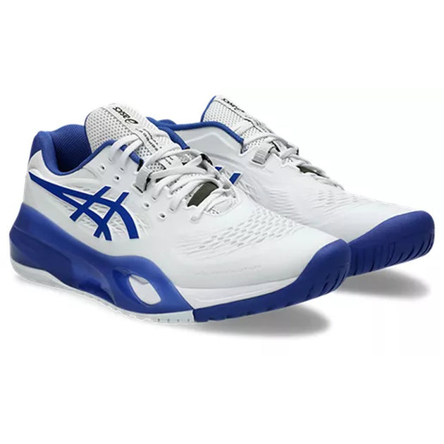 1041A487-101 Asics Men's Gel-Resolution X Wide Tennis Shoes (White/Dark Cobalt)