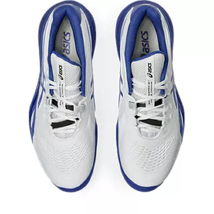 1041A487-101 Asics Men's Gel-Resolution X Wide Tennis Shoes (White/Dark Cobalt)