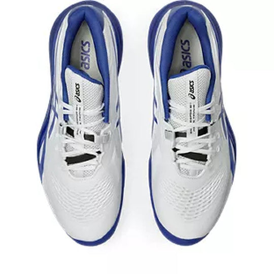 1041A487-101 Asics Men's Gel-Resolution X Wide Tennis Shoes (White/Dark Cobalt)