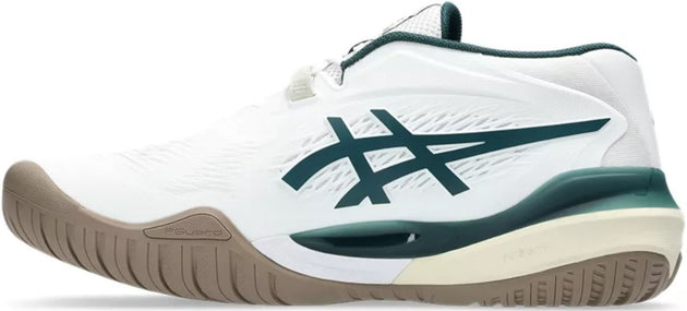 1041A481-111 Asics Men's Gel-Resolution X Tennis Court Shoe (White/Saxon Green)
