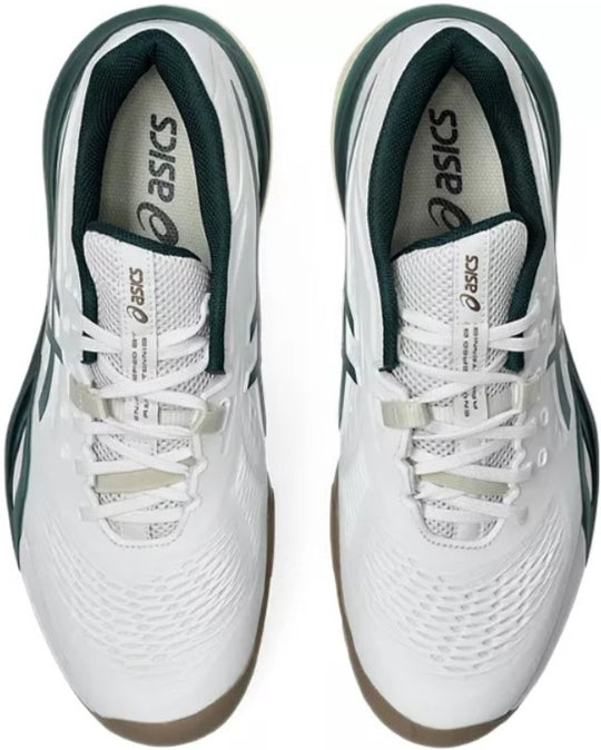 1041A481-111 Asics Men's Gel-Resolution X Tennis Court Shoe (White/Saxon Green)