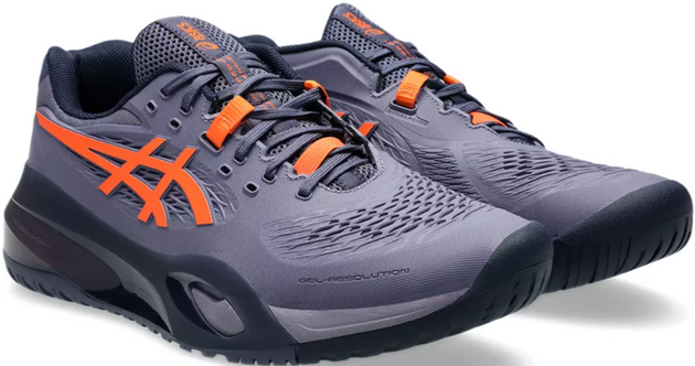 1041A481-500 Asics Men's Gel-Resolution X Tennis Court Shoe (Greyish Purple/Nova Orange)