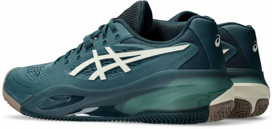 1041A485-300 Asics Men's Gel-Resolution X Clay Tennis Shoes (Saxon Green/Birch)