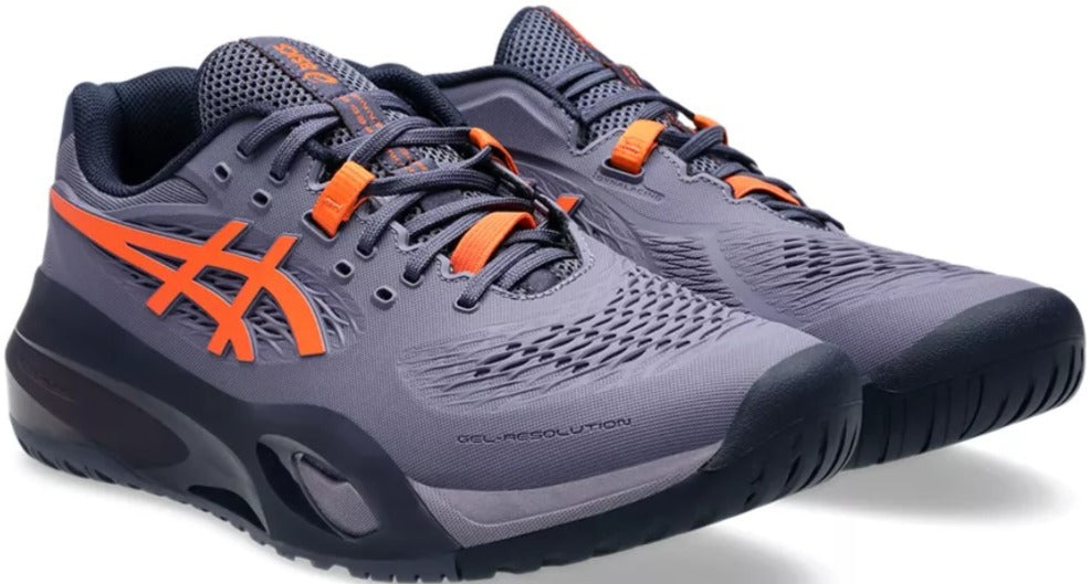 1041A487-500 Asics Men's Gel-Resolution X Wide Tennis Court Shoe (Greyish Purple/Nova Orange)