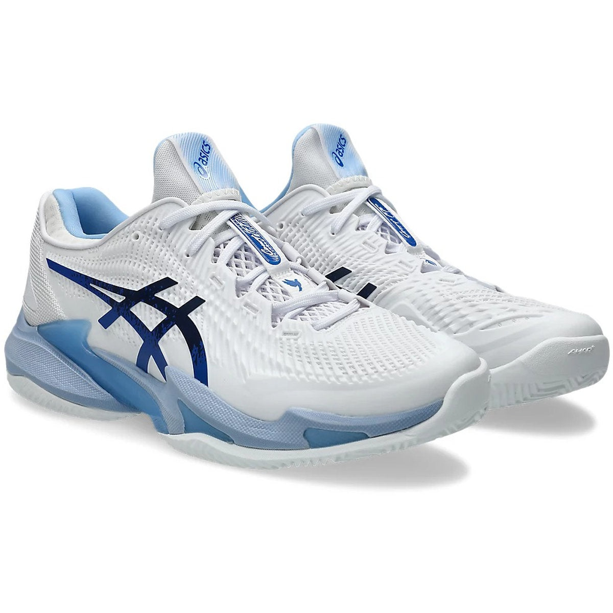 Asics Men's Court FF 3 Novak Clay Tennis Shoes (White/Tuna Blue)