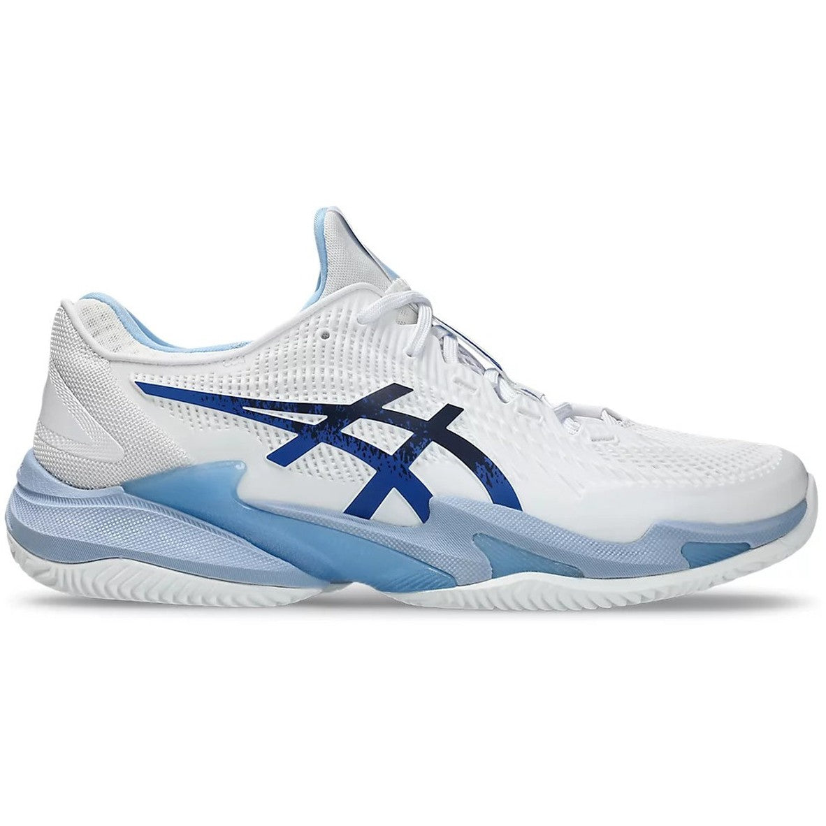 Asics Men's Court FF 3 Novak Clay Tennis Shoes (White/Tuna Blue)