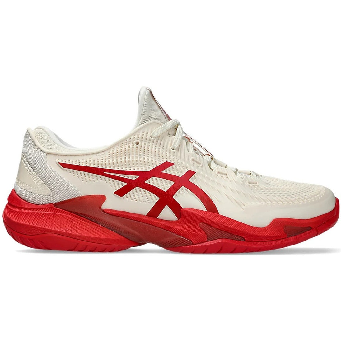 1041A522-968 Asics Men's Court FF 3 Novak Tennis Shoes (Cream/Classic Red)