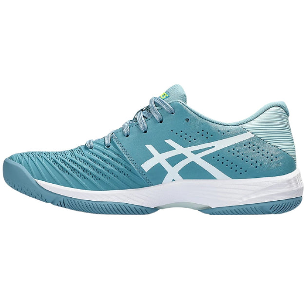 1042A197-402 Asics Women's Solution Swift FF Tennis Shoes (Gris Blue/White) - Left
